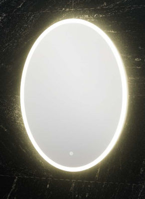 Aluminum Alloy Frame Backlit Oval Bathroom Mirror 557X760 610X910 1010X760