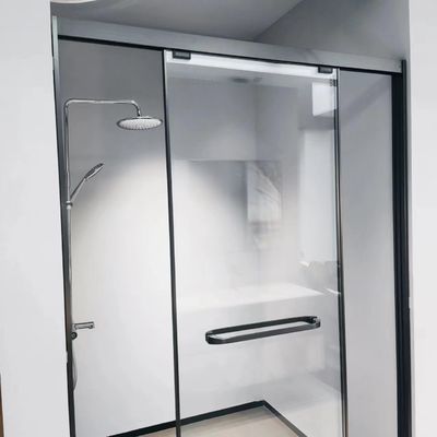 Stainless Steel,Tempered Glass,Sliding Door ,Matte Black,Bathroom Shower Room