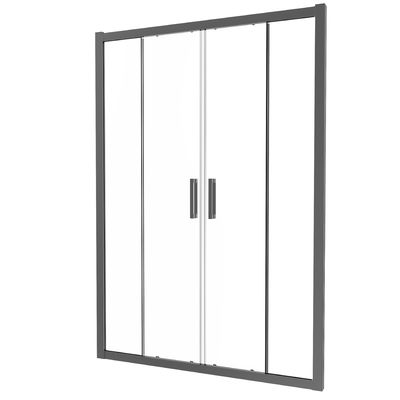 Stainless Steel Gun Gray Brushed Color Double Sliding Door