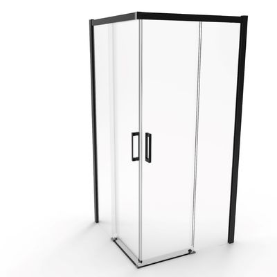 Aluminum,, Matte Black Color, Double Sliding Door ,Bathroom Shower Room