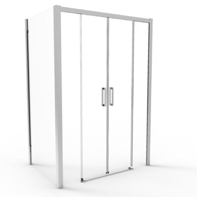 aluminum ,Bathroom Shower Room ,Mirrorlight Color, double Sliding Door with side panel