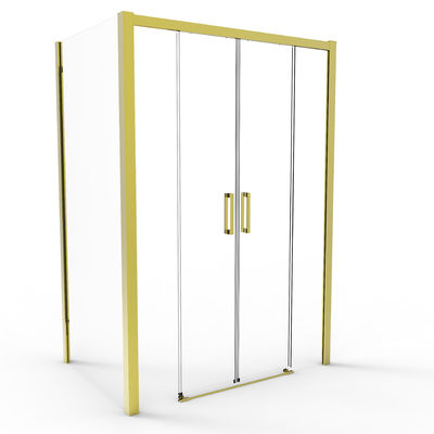 Aluminum ,Bathroom Shower Room , Double Sliding Door With Side Panel