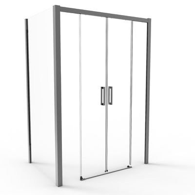 Aluminum,Bathroom Shower Room,Double Sliding Door With Side Panel