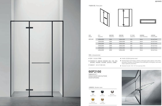 Stainless Steel , bathroom shower room，hinged door ,pivot door