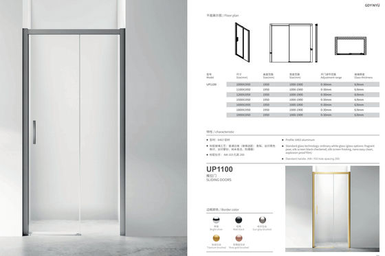 Aluminum,Matte Black  , Screen Silding Door,Bathroom Shower Room