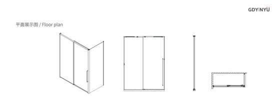 Modern Style 6-8mm Stainless Steel Sliding Door Available In Shower Door