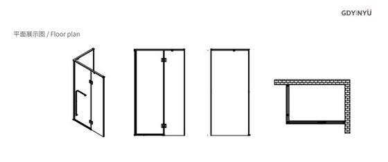 Stainless Steel , Bathroom Shower Room,Hinge Door With Side Panel
