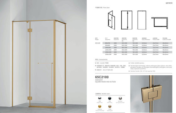 Stainless Steel , Bathroom Shower Room,Hinge Door With Side Panel