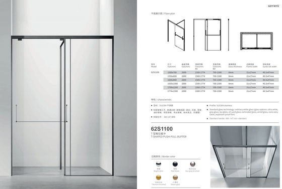 T Shaped Corner Bathroom Shower Room, Sliding Shower Doors ,304 Stainless Steel