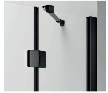 Aluminum,Hinge Door with side panel ,matte black,bathroom shower room