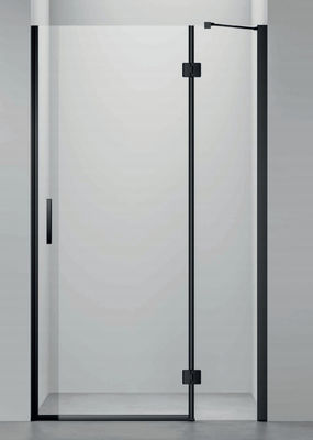 Aluminum,Hinge Door with side panel ,matte black,bathroom shower room