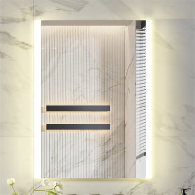 Smart LED Bathroom Mirror with Anti-Fog Function Time & Temperature Display Stepless Dimming Waterproof Dual-Touch Control