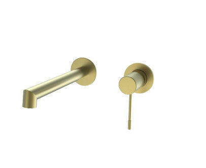 Zinc Alloy Brushed Gold Wall Mounted Bath Shower Mixer Taps