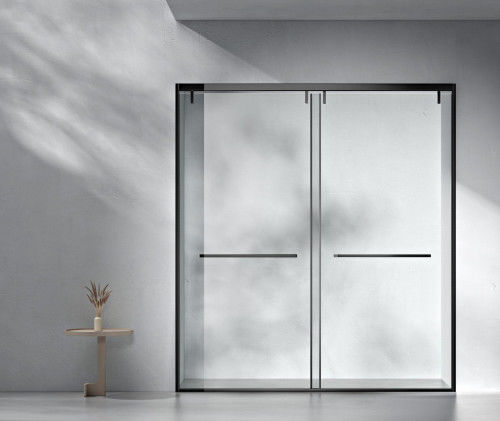 Stainless Steel, Bathroom Shower Room,Double Sliding Door, Slider Door,Matt Balck