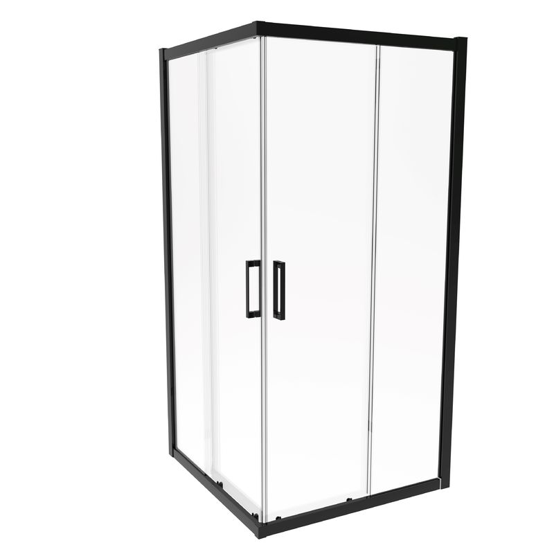 Aluminum  , Matte Black Color , Square Sliding Door,Bathroom Shower Room
