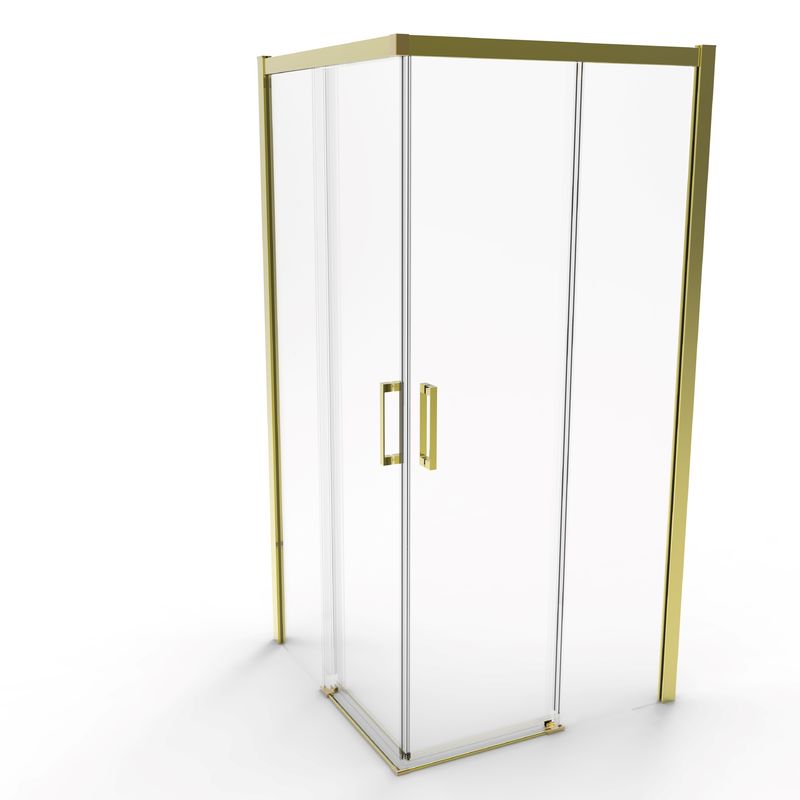 Aluminum Titanium Brushed Double Sliding Door Corner Door