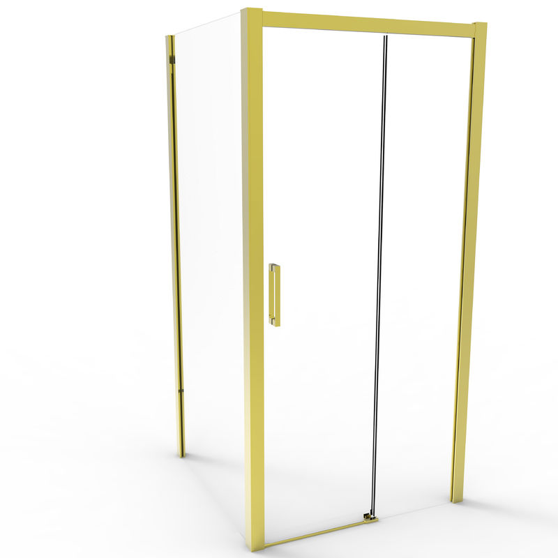 Aluminum, Titanium Brushed Color,Bathroom Shower Room,Sliding Door With Side Panel