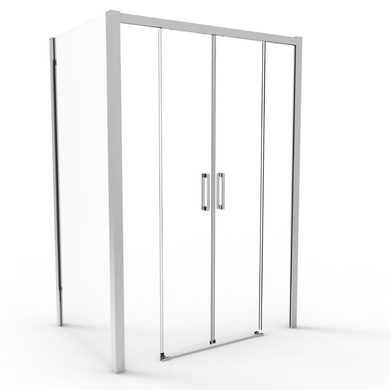 aluminum ,Bathroom Shower Room ,Mirrorlight Color, double Sliding Door with side panel