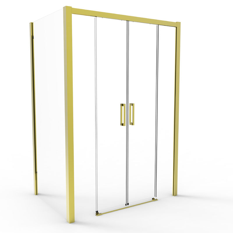 Aluminum ,Bathroom Shower Room , Double Sliding Door With Side Panel