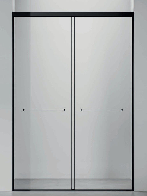 Stainless Steel,Bathroom Shower Room,Double Sliding Door,Matt Black