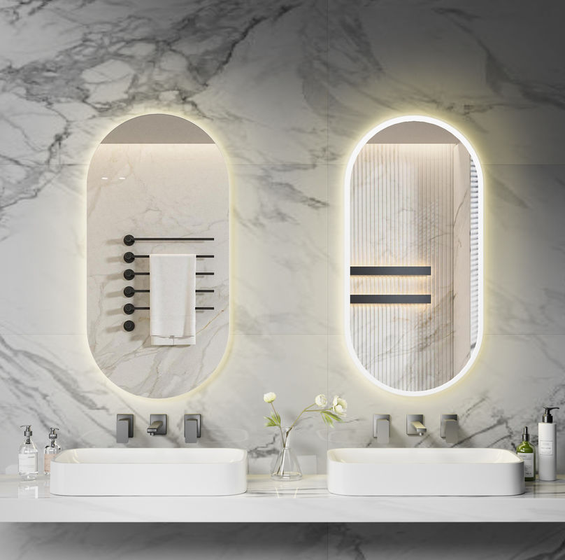 Dual-Touch Control Smart LED Bathroom Mirror With Anti-Fog Function Stepless Dimming