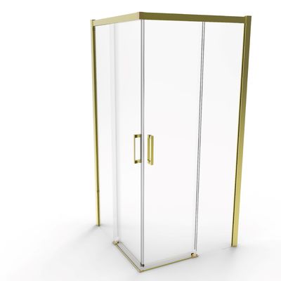 Aluminum Titanium Brushed Double Sliding Door Corner Door